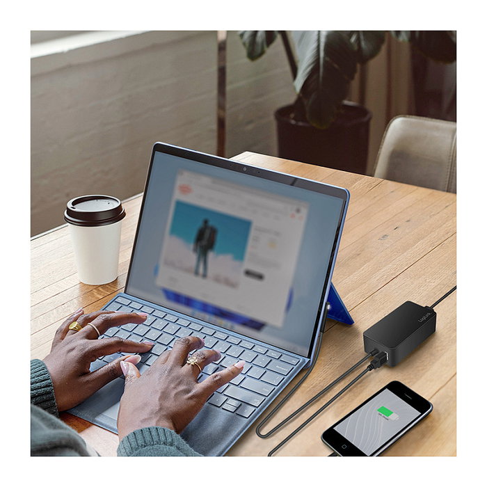 LogiLink Fuente de alimentación para Surface Book, 65W, con puerto USB, negro