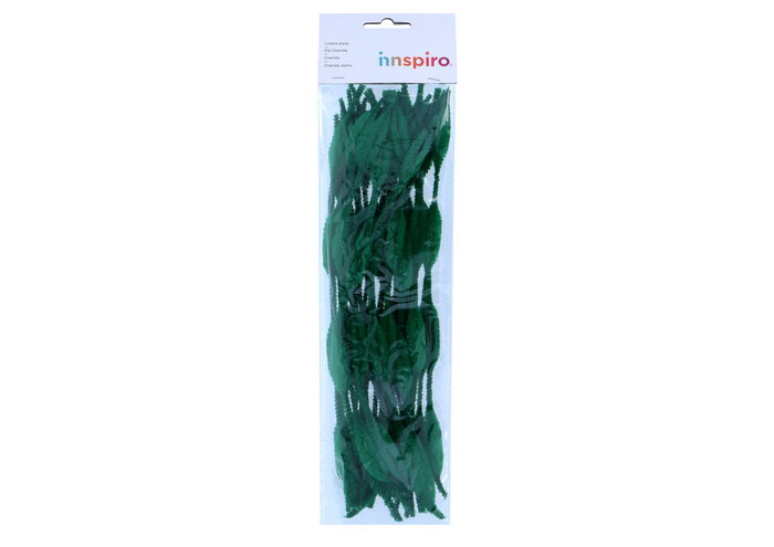 Innspiro Limpiapipas Chenilla Formas Verde Oscuro 13mm x 30cm (25 unidades)