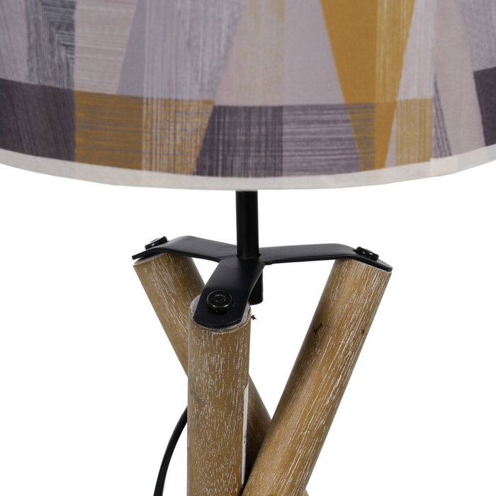 Ixia Lámpara de Mesa Natural Tejido-Madera 25 x 25 x 54 cm