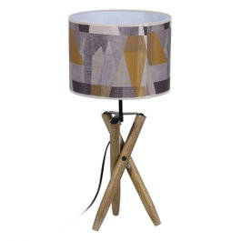 Ixia Lámpara de Mesa Natural Tejido-Madera 25 x 25 x 54 cm