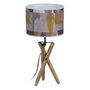 Ixia Lámpara de Mesa Natural Tejido-Madera 25 x 25 x 54 cm