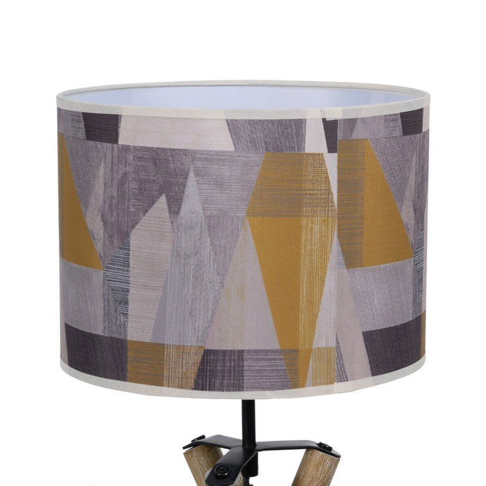 Ixia Lámpara de Mesa Natural Tejido-Madera 25 x 25 x 54 cm