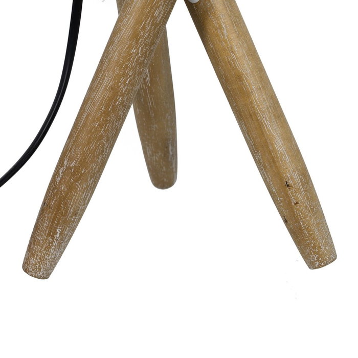 Ixia Lámpara de Mesa Natural Tejido-Madera 25 x 25 x 54 cm