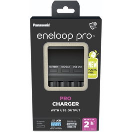 Panasonic eneloop LCD PRO BQ-CC65E Cargador Universal Smart para 4x AA/AAA Negro