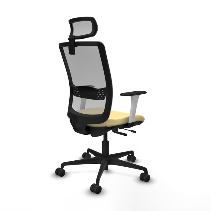 PIQUERAS Y CRESPO Silla de oficina Haches con mecanismo Sincro/Traslack, Crema y Gris