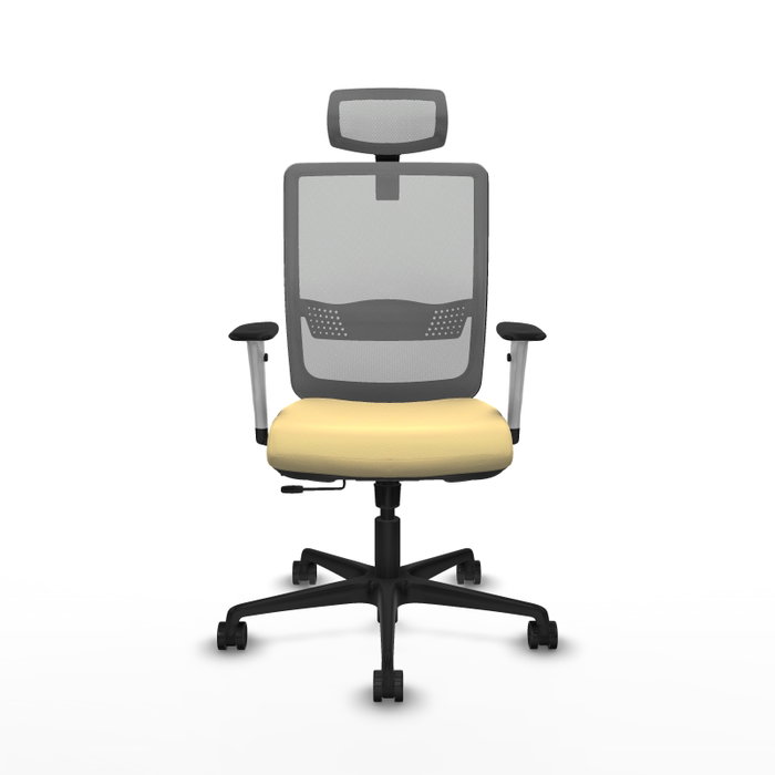 PIQUERAS Y CRESPO Silla de oficina Haches con mecanismo Sincro/Traslack, Crema y Gris