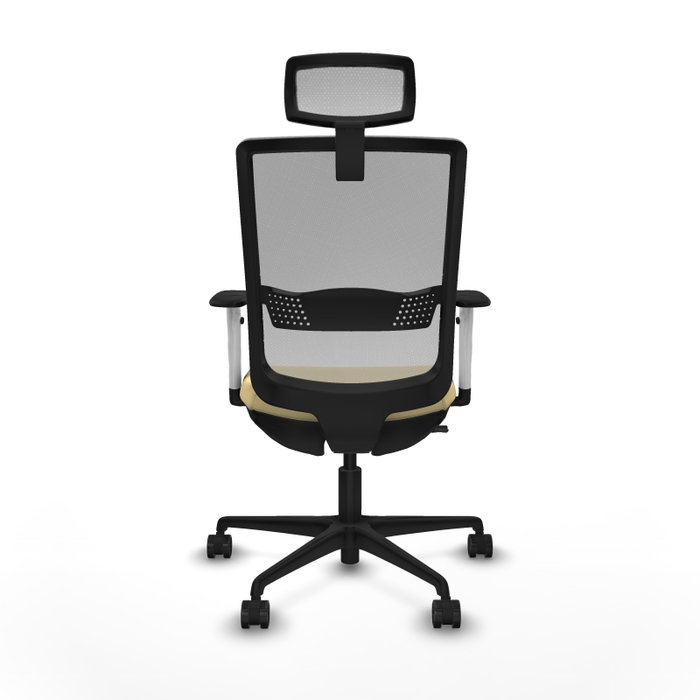 PIQUERAS Y CRESPO Silla de oficina Haches con mecanismo Sincro/Traslack, Crema y Gris