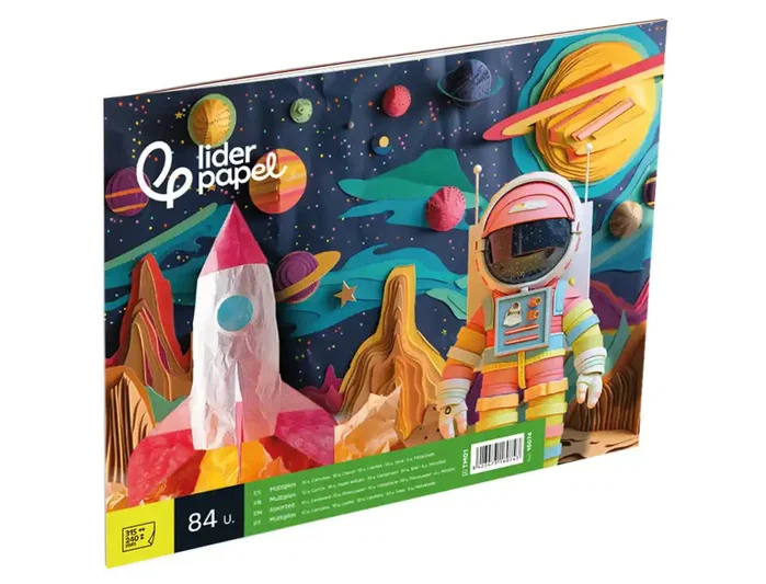 Liderpapel Bloc trabajos manuales 84 hojas colores surtidos 240x315mm Liderpapel Bloc trabajos manuales 84 hojas colores surtidos 240x315mm