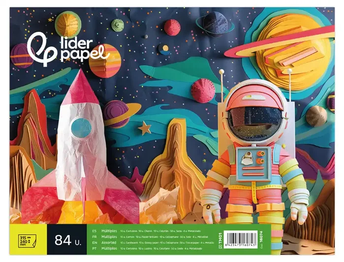 Liderpapel Bloc trabajos manuales 84 hojas colores surtidos 240x315mm Liderpapel Bloc trabajos manuales 84 hojas colores surtidos 240x315mm