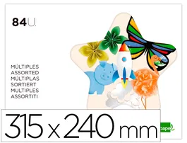 Liderpapel Bloc Trabajos Manuales 240x315mm 84 Hojas Colores Surtidos con Cartulina, Charol y Papel Seda