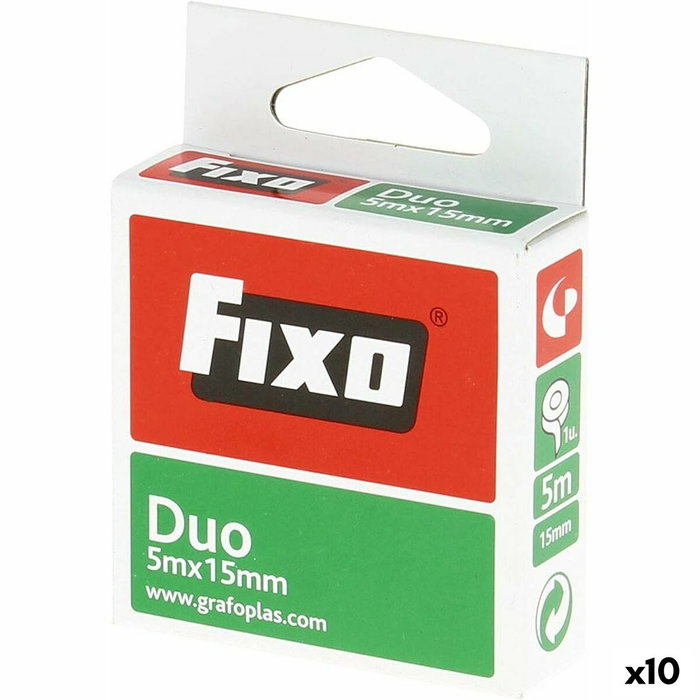 FIXO Cinta adhesiva de doble cara Duo rollo 5x15 (Set de 10)