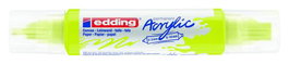 Marcador Acrylic Edding 5400 3D Doble Punta (2-3/5-10 Mm) Amarillo Neon (Set de 5)