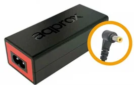 Approx appA02 Adaptador de Corriente para Portátil 90W 19V/4.74A, Conector 5.5x2.5mm, Compatible con Toshiba y Asus, Negro y Rojo