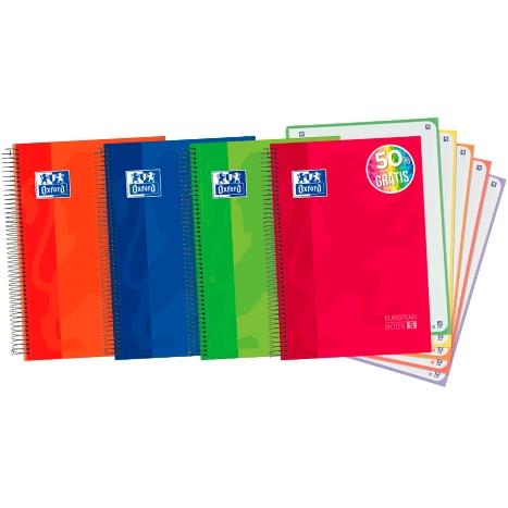 Oxford Cuaderno Classic Europeanbook 5 Write&Erase 120H A4+ 5x5 Microperforado T-Extradura C-Surtidos Vivos (Set de 5) (Set de 5) Oxford Cuaderno Classic Europeanbook 5 Write&Erase 120H A4+ 5x5 Microperforado T-Extradura C-Surtidos Vivos (Set de 5) (Set de 5)