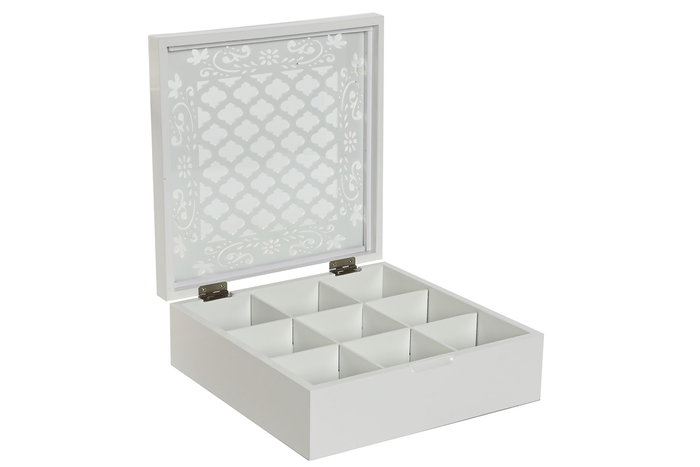 DKD Home Decor Caja de Infusiones Romantico 24 x 8 x 24 cm (2 Unidades)