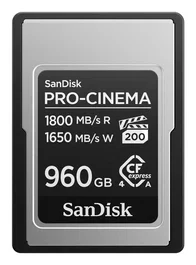 SanDisK PRO-CINEMA 960 GB CFexpress Tipo A Tarjeta de Memoria 1800 MB/s Lectura 1650 MB/s Escritura
