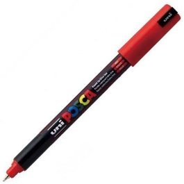 POSCA Marcador PC-1MR No Permanente Punta Extrafina 0.7 mm, Rojo, Set de 6 unidades (Set de 6)