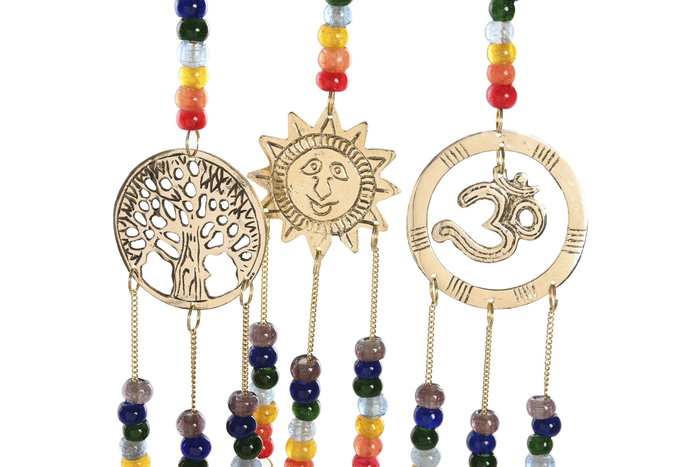 DKD Home Decor Decoración Colgante India Dorado Multicolor (6 Unidades) inevitable