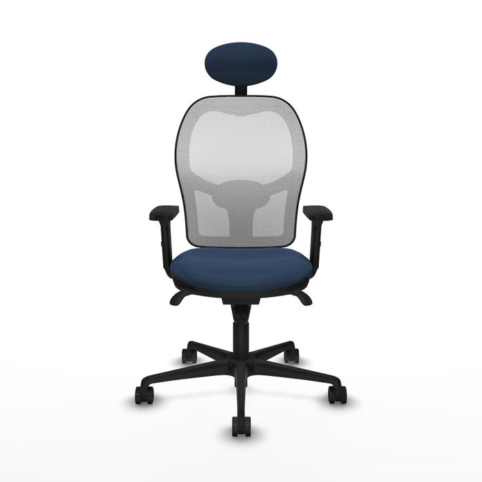 PIQUERAS Y CRESPO Silla de oficina Jorquera con mecanismo Sincro, Azul marino y Blanco PIQUERAS Y CRESPO Silla de oficina Jorquera con mecanismo Sincro, Azul marino y Blanco