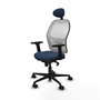PIQUERAS Y CRESPO Silla de oficina Jorquera con mecanismo Sincro, Azul marino y Blanco