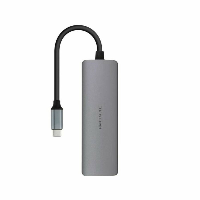 Nanocable Hub USB-C 5 en 1 con 3xUSB-A 3.0, HDMI 4K y USB-C PD 100W - Gris Nanocable Hub USB-C 5 en 1 con 3xUSB-A 3.0, HDMI 4K y USB-C PD 100W - Gris
