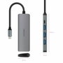 Nanocable Hub USB-C 5 en 1 con 3xUSB-A 3.0, HDMI 4K y USB-C PD 100W - Gris