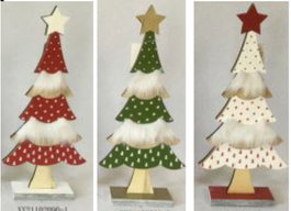 DKD Home Decor Figura de Árbol en Madera y Poliéster, Surtido de 3 Modelos
