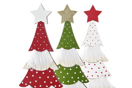 DKD Home Decor Figura Navidad Alpina Rojo Verde 35 x 16 x 5 cm (6 Unidades)