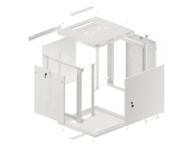 Lanberg Armario rack de pared 12U 600x600mm gris
