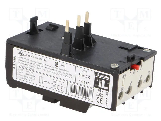 LOVATO ELECTRIC Relé térmico 1,4÷2,3A 11RFA9 LOVATO ELECTRIC Relé térmico 1,4÷2,3A 11RFA9