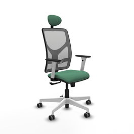 PIQUERAS Y CRESPO Silla de oficina Motilla con mecanismo Sincro, Verde esmeralda y Gris