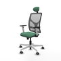 PIQUERAS Y CRESPO Silla de oficina Motilla con mecanismo Sincro, Verde esmeralda y Gris