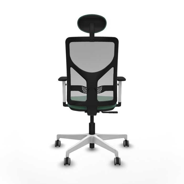 PIQUERAS Y CRESPO Silla de oficina Motilla con mecanismo Sincro, Verde esmeralda y Gris