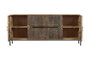 Aparador Home ESPRIT Negro Dorado Natural Madera 180 x 40 x 80 cm