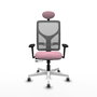 PIQUERAS Y CRESPO Silla de oficina Motilla con mecanismo Sincro/Traslack Rosa y Gris