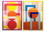 DKD Home Decor Set de 2 Cuadros Lienzo Acrílico Modernos 80x3,3x120 cm