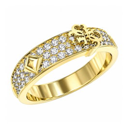 Guess JUBR03285JWYG56 Anillo 4G Forever Dorado Talla 56