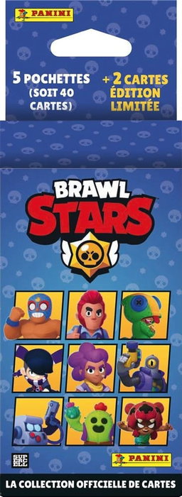 Panini Blister Brawl Stars TC - PAN8051708025392 - 5 fundas, 2 cartas edición limitada, 40 cartas