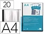 Liderpapel Carpeta 37715 Personalizable 20 Fundas Canguro Polipropileno DIN A4 Negra Portada y Lomo