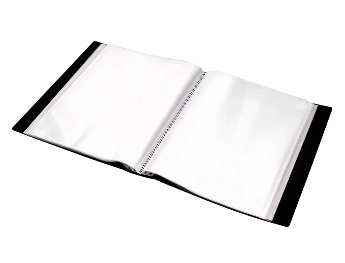Liderpapel Carpeta 37715 Personalizable 20 Fundas Canguro Polipropileno DIN A4 Negra Portada y Lomo