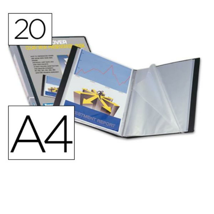 Liderpapel Carpeta con 20 Fundas Canguro DIN A4 Negra Liderpapel Carpeta con 20 Fundas Canguro DIN A4 Negra