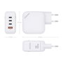 Aisens Cargador GaN 100W con 3xUSB-C y 1xUSB-A, Blanco