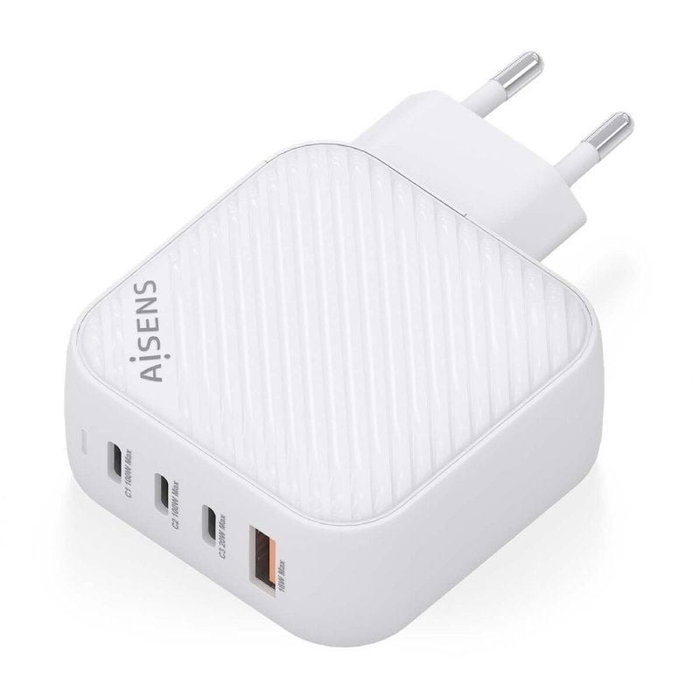 Aisens Cargador GaN 100W con 3xUSB-C y 1xUSB-A, Blanco