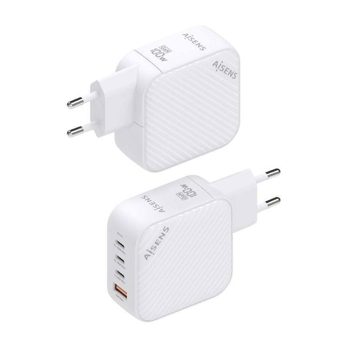Aisens Cargador GaN 100W con 3xUSB-C y 1xUSB-A, Blanco