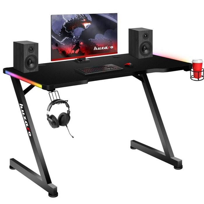Escritorio Huzaro HZ-Hero 2.5 RGB Negro Aluminio Acero 120 x 60 cm Escritorio Huzaro HZ-Hero 2.5 RGB Negro Aluminio Acero 120 x 60 cm