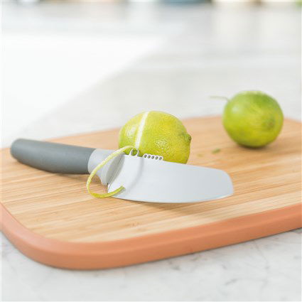 Berghoff 3950043 Cuchillo para Verduras con Pelador Gris 11 cm Recubrimiento Antiadherente Mango Contorneado Funda Protectora