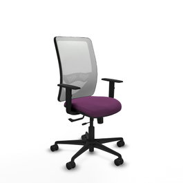 PIQUERAS Y CRESPO Silla de oficina Zulema con mecanismo Sincro/Traslack, Morado y Blanco