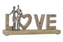 DKD Home Decor Decoración Mango y Aluminio Love Natural y Plateado