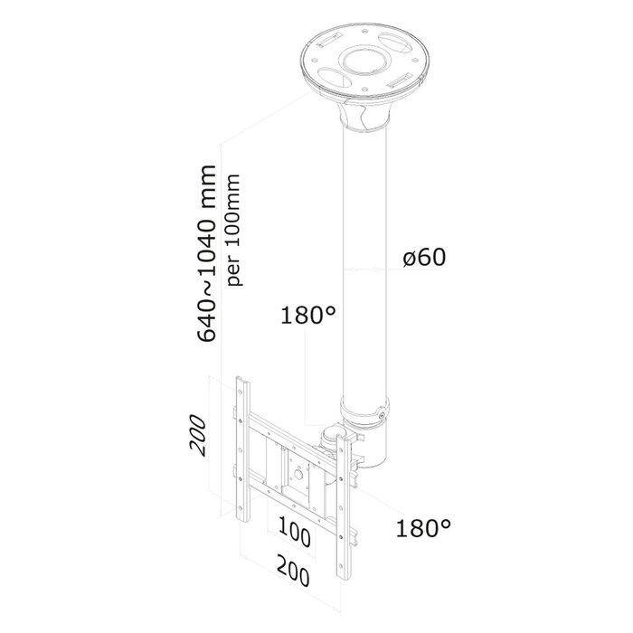 Newstar soporte de techo para tv