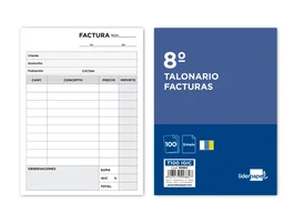 Liderpapel Talonario de facturas 8º original t100 con I.G.I.C.
